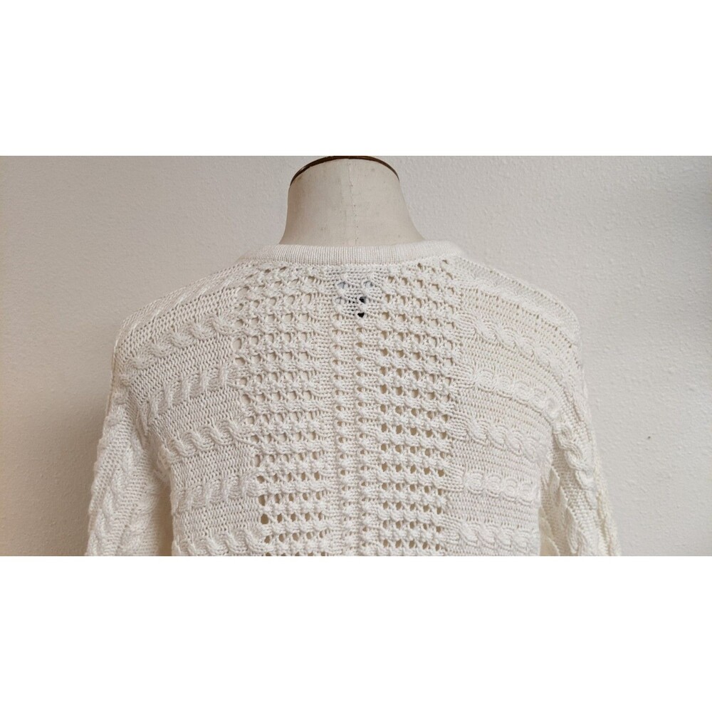Women's CAbi #5803 Cream Fringe Fiesta Poncho Sweater Top Small EXCELLENT!! - Picture 8 of 12